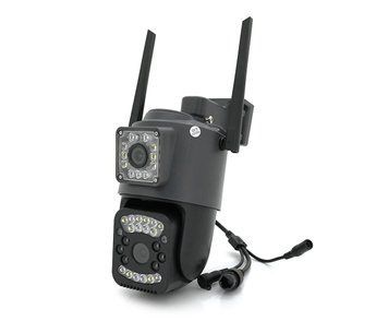 Видеокамера с двумя объективами уличная SD/карта 2+2Мп Wi-Fi YOSO YO-IPC40D4MP50 PTZ 2.8mm V380 U_30403 фото