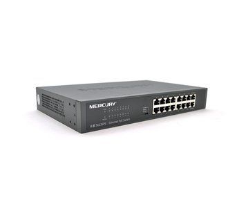 Комутатор POE Mercury SG116PS 14 портів POE 100Мбіт + 2 порт Ethernet (UP-Link) 100 Мбіт, БП вбудований, кріплення у стійку U_01991 фото