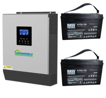 Сонячний фотоелектричний інвертор OFF-GRID PWM3KW50A PWM 3 KW + WiFi + акумулятор Bass Polska AGM BP-5976 (х2) KM_KPWM3KW50A фото