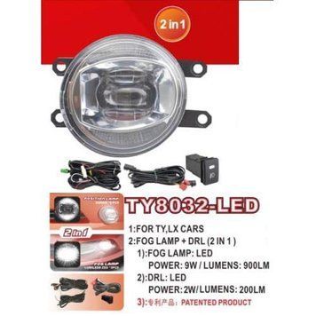 Фары доп.модель Toyota Cars/TY-8032L/LED-12V9W900Lm+DRL-12V2W200Lm/FOG+DRL/эл.проводка (TY-8032-LED OL_53130 фото