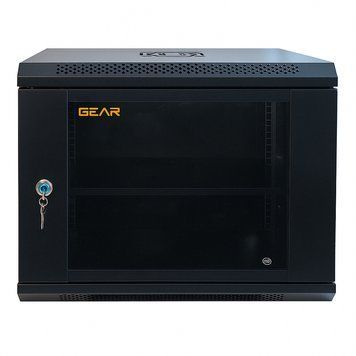 Шафа серверна настінна з полицею GEAR 9U 19'' 600x450x450 Чорна (GWMSN-9U-600-450) IP_GWMSN-9U-600-450 фото
