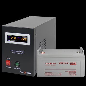 Комплект резервного живлення для котла і теплої підлоги LP (LogicPower) ДБЖ + гелева батарея (UPS B1000VA + АКБ GL 1440W) LP_18891 фото