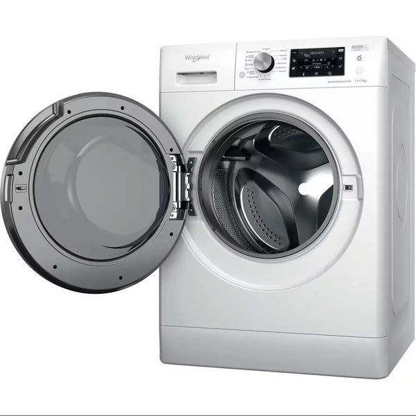 Пральна машина Whirlpool фронтальна, 11(7)кг, 1600, A, 60см, дисплей, пара, інвертор, білий RC_FFWDB1176258BCVUA фото