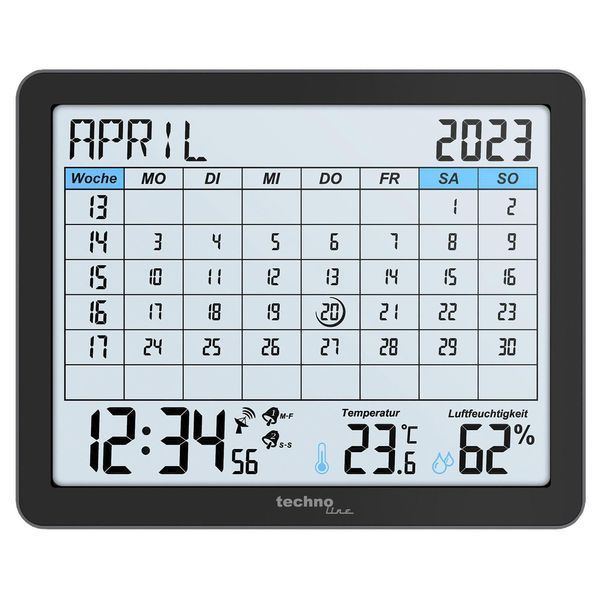 Годинник-календар настільний Technoline WT2600 Black (WT2600) DS_DAS302467 фото