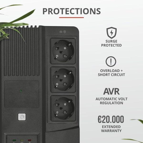 ДБЖ Maxxon 800VA UPS 6 standard wall power outlets BLACK Trust RC_23326_TRUST фото