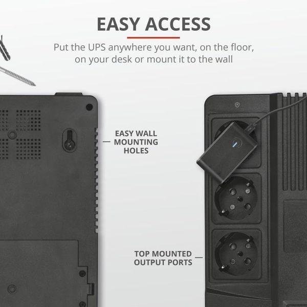 ДБЖ Maxxon 800VA UPS 6 standard wall power outlets BLACK Trust RC_23326_TRUST фото