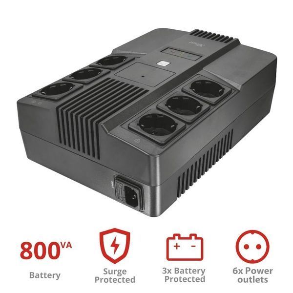 ДБЖ Maxxon 800VA UPS 6 standard wall power outlets BLACK Trust RC_23326_TRUST фото