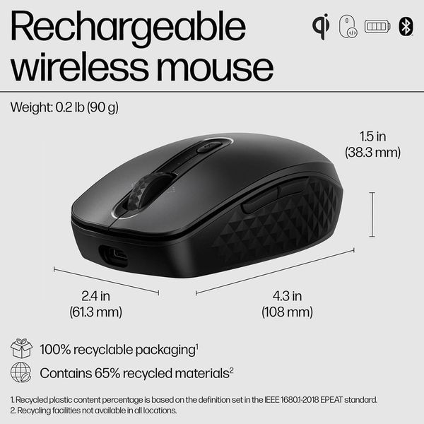 Миша 690 Rechargeable, BT, чорний HP RC_7M1D4AA фото