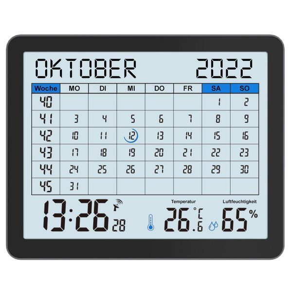 Годинник-календар настільний Technoline WT2600 Black (WT2600) DS_DAS302467 фото