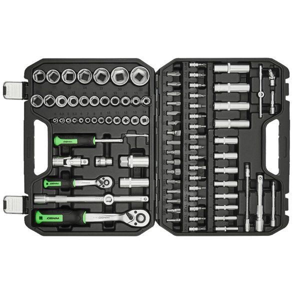 Профессиональный набор инструментов в кейсе Winso Pro 1/2", 1/4" 72 T, CR-V, 94ед. LI_924094 фото