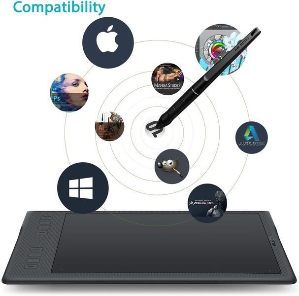 Графічний планшет Huion 13.8"x8.6" WH1409 V2, USB-C, чорний RC_WH1409V2_HUION фото
