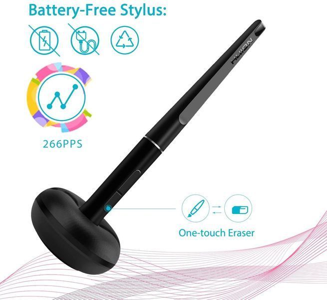 Графічний планшет Huion 13.8"x8.6" WH1409 V2, USB-C, чорний RC_WH1409V2_HUION фото