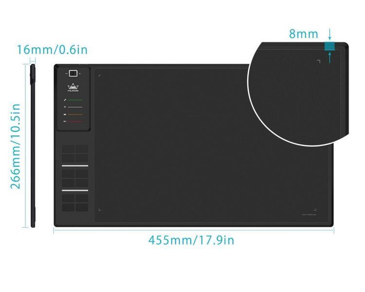 Графічний планшет Huion 13.8"x8.6" WH1409 V2, USB-C, чорний RC_WH1409V2_HUION фото