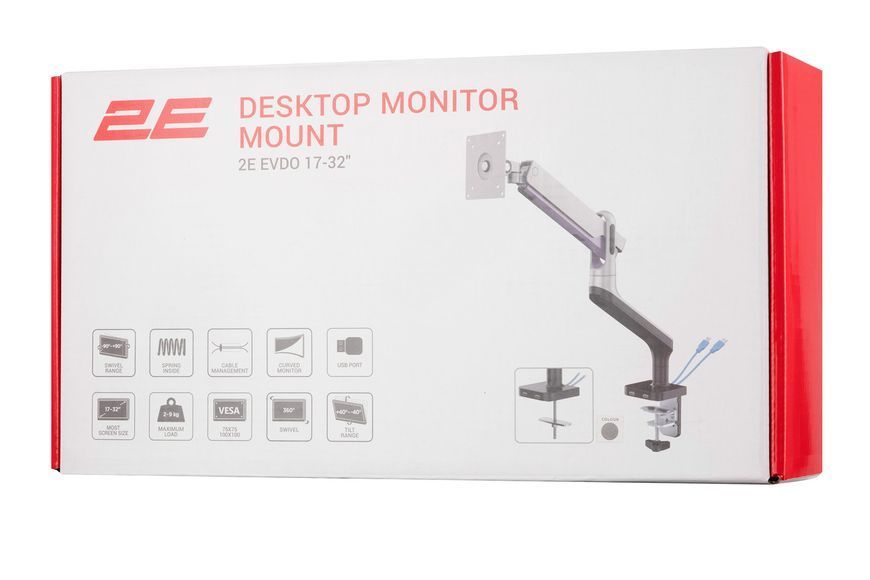 Крепление монитора 2E Evdo настольное USB 3.0 хаб RC_2EDGEREDUSB фото