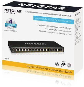 Комутатор NETGEAR GS316P 16xGE PoE, 115Вт, Некерований RC_GS316P-100EUS фото