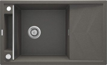 Мойка кухонная Deante Magnetic, гранит, прямоугольная, с крылом, 820х500х219мм, чаша - 1, накладная, антрацит RC_ZRM_T113 фото