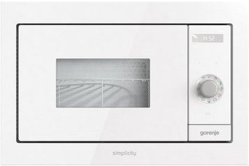 Gorenje Мікрохвильова піч вбудована Simplicity, 23л, хутро. кер., 900Вт, гриль, дисплей, білий RC_BM235G1SYW фото