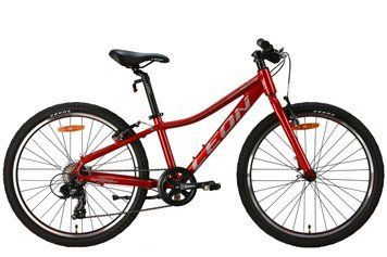 Велосипед алюміній 24" Leon JUNIOR Vbr рама-12" червоний із сірим 2024 VT_OPS-LN-24-101 фото