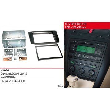 Переходная рамка ACV 381340-03 для Skoda Octavia 2004-2013, Yeti 2009+,&nbsp;Laura 2004-2008 AV_381340-03 фото