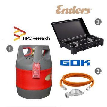 Набір: плита Enders Dalgety Black 2+ балон HPCR 12,7л + комплект підключення БЕЗКОШТОВНА ДОСТАВКА!!! EN_1855N12 фото