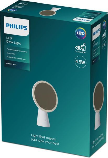 Дзеркало косметичне з акумулятором Mirror 4.5w 5000/4000/3000K USB білий Philips RC_929003195007 фото