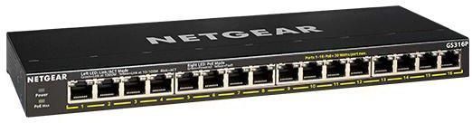 Коммутатор NETGEAR GS316P 16xGE PoE, 115Вт, Неуправляемый RC_GS316P-100EUS фото