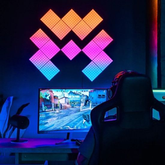 Панель Smart LED Twinkly Squares 1+5 RGB, Gen II, IP20, 16x16см, белый кабель RC_TWQ064STW-07-BEU фото