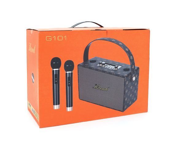 Колонка Kisonli G101 Bluetooth 5.0, два микрофона, 2х15W, 2400 мАч, USB, DC: 5V/1A, Brown, Q8 U_31287 фото
