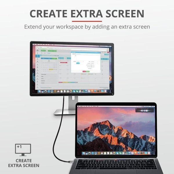 Адаптер Trust Calyx USB-C > HDMI, 1.8м, чорний RC_23332_TRUST фото