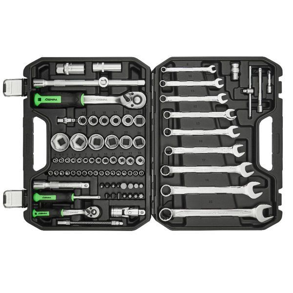 Професійний набір інструментів в кейсі Winso Pro 1/2", 1/4" 72 T, CR-V, 82од. LI_924082 фото
