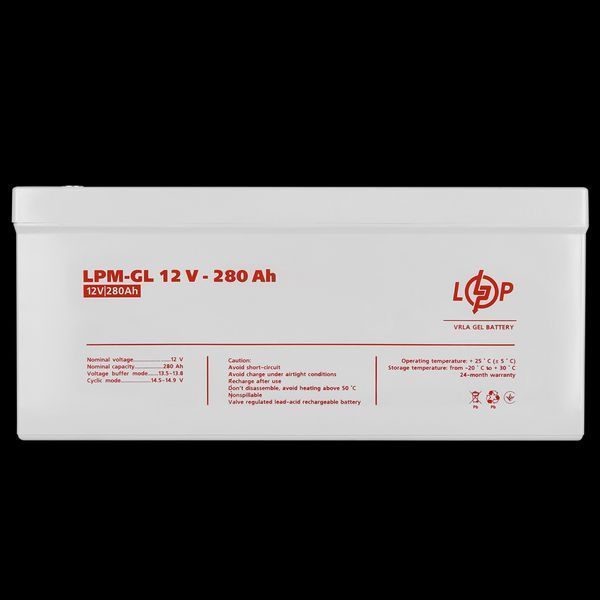 Акумулятор гелевий LPM-GL 12V - 280 Ah LP_13185 фото