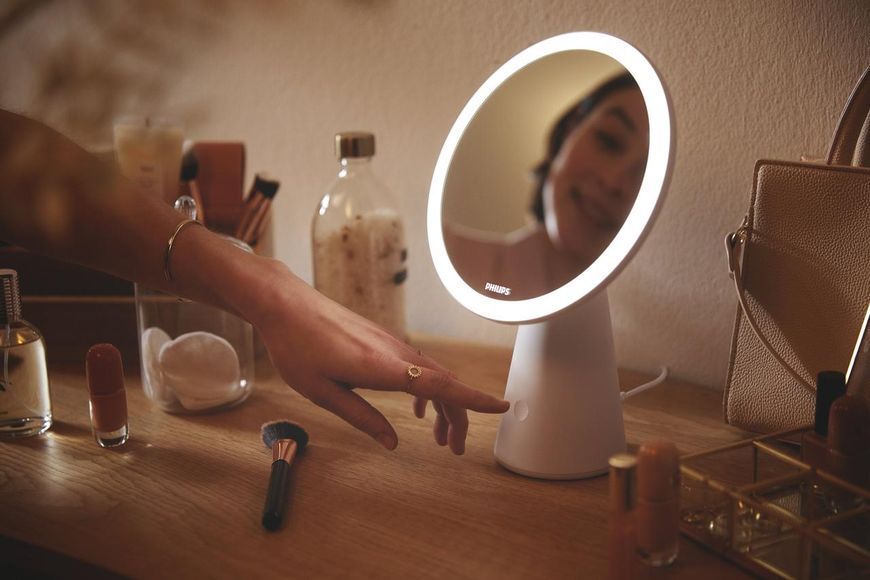 Дзеркало косметичне з акумулятором Mirror 4.5w 5000/4000/3000K USB білий Philips RC_929003195007 фото