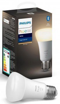 Лампа умная Philips Hue E27, 9W(60Вт), 2700K, White, ZigBee, Bluetooth, дымирование RC_929001821618 фото