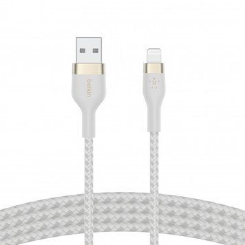 Кабель Belkin USB-A - Lightning палітурка, силіконова, з ремінцем на магніті, 1м, біла RC_CAA010BT1MWH фото
