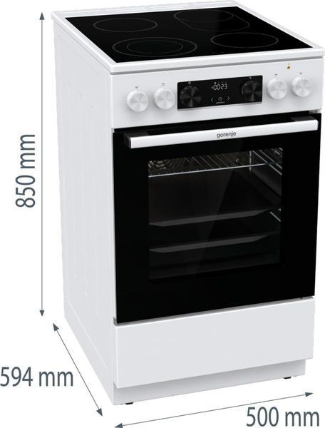 Плита Gorenje електрична склокерамічна, 70л, 60x60см, дисплей, приготування з парою, програматор, RC_GECS5C70WA фото