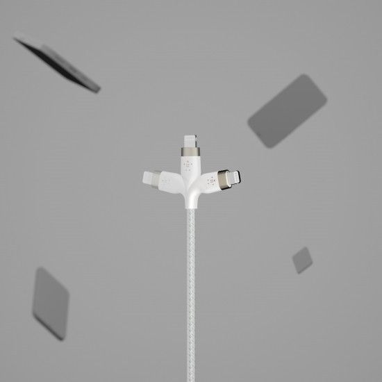 Кабель Belkin USB-A - Lightning переплет, силиконовый, с ремешком на магните, 1м, белый RC_CAA010BT1MWH фото