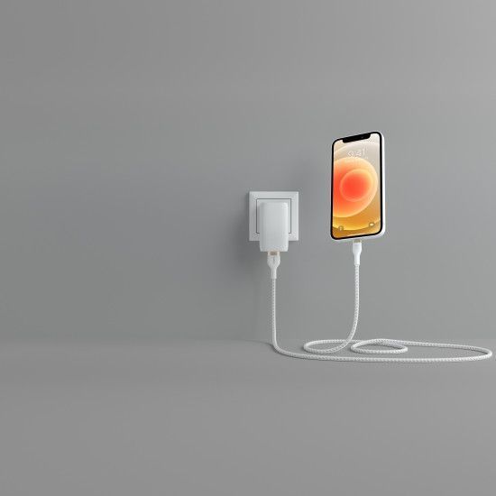 Кабель Belkin USB-A - Lightning переплет, силиконовый, с ремешком на магните, 1м, белый RC_CAA010BT1MWH фото