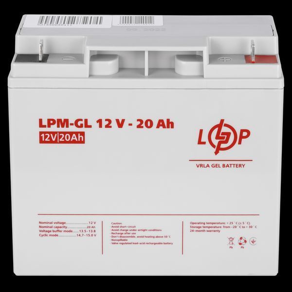 Акумулятор гелевий LPM-GL 12V - 20 Ah LP_5214 фото