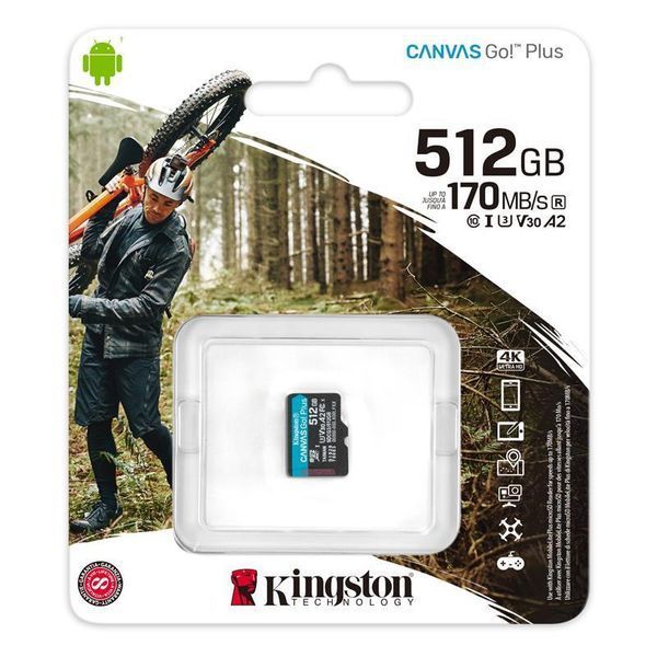 Карта памяти Kingston microSD 512GB C10 UHS-I U3 A2 R170/W90MB/s RC_SDCG3/512GBSP фото