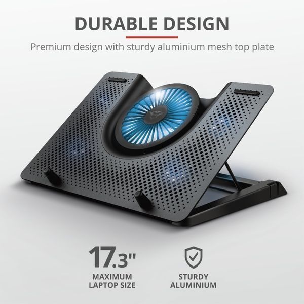 Підставка для ноутбука Trust GXT 1125 Quno, до 17.3" BLUE LED, чорний RC_23581_TRUST фото