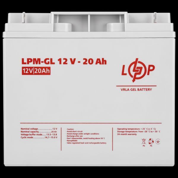 Акумулятор гелевий LPM-GL 12V - 20 Ah LP_5214 фото