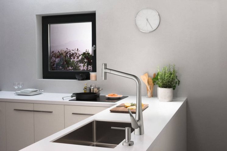 Дозатор для моющих средств Hansgrohe A71, 500мл, стальной RC_40468800 фото