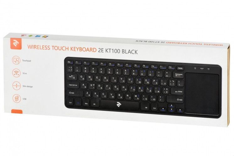 Клавиатура 2E Touch Keyboard KT100 WL Black RC_2E-KT100WB фото