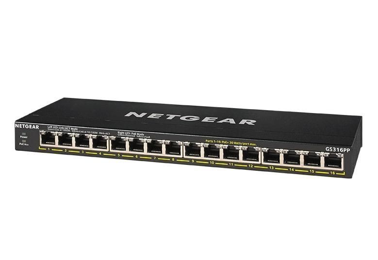 Коммутатор NETGEAR GS316PP 16xGE PoE, 183Вт, Неуправляемый RC_GS316PP-100EUS фото