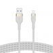 Кабель Belkin USB-A - Lightning переплет, силиконовый, с ремешком на магните, 1м, белый RC_CAA010BT1MWH фото 1