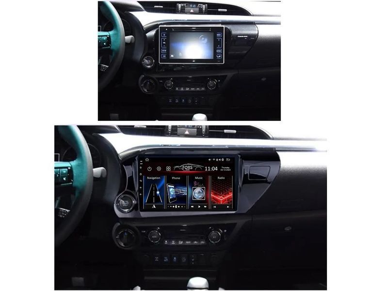 Штатная автомагнитола FORS.auto M200 для Toyota Revo/Hilux (10.1 inch, LHD, UV black) 2018+ FA_0145-M200 фото