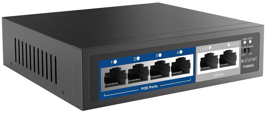 Комутатор P106C 6xFE (4xPoE), 60Вт, Некерований Netis RC_P106C фото