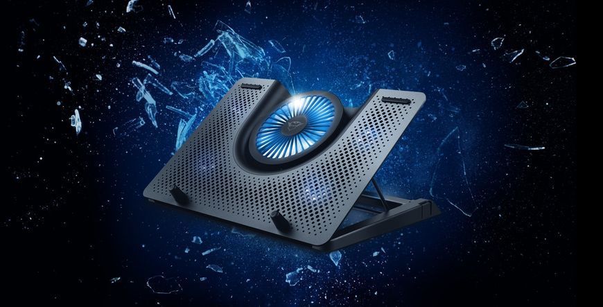 Підставка для ноутбука Trust GXT 1125 Quno, до 17.3" BLUE LED, чорний RC_23581_TRUST фото