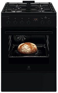 Electrolux Плита комбінована, 58л, 60x60см, дисплей, конвекція, чавун, пара, чорний RC_LKK660220K фото
