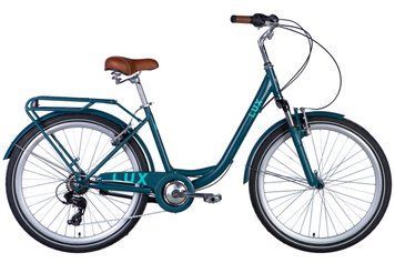 Велосипед сталь 26 Dorozhnik LUX AM Vbr трещотка рама-17" изумрудный (матовый) с багажником задн St с крылом VT_OPS-D-26-244 фото
